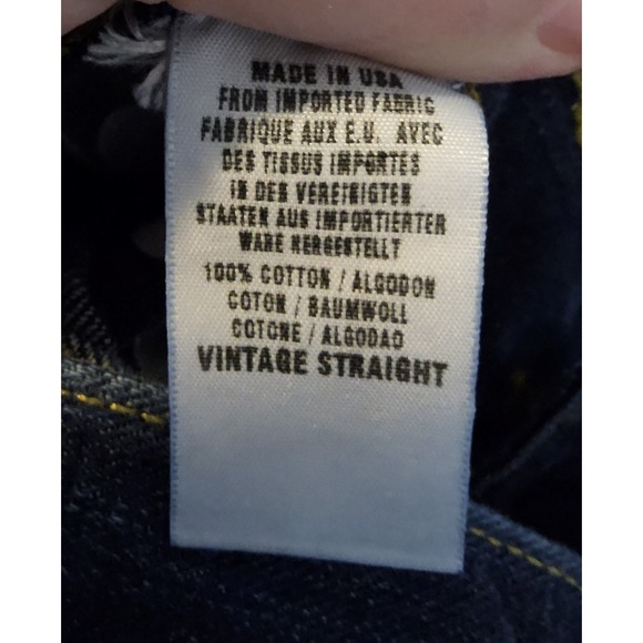 Lucky Brand Jeans Mens Sz 31X31 Vtg Straight Relaxed Whisker Faded Dark Blue - Picture 8 of 8